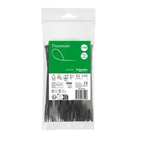 IMT46406 Schneider Electric Cable Tie, , 150mm x 3.6 mm, Black Nylon, Pk-1