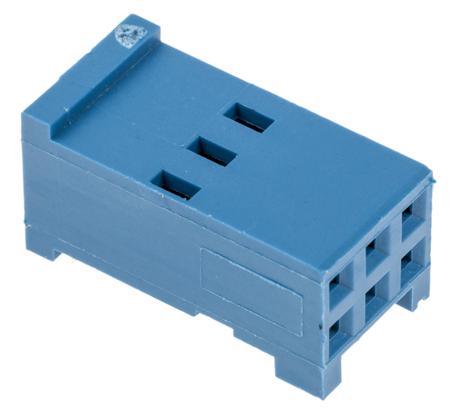 281839-3 TE Connectivity AMPMODU HE13/HE14, 2.54mm Pitch, 3 Way, 2 Row Female Connector Housing
