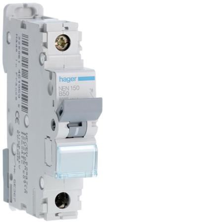 NEN150 Hager NEN MCB, 1P, 50A, 230V AC, 10 Breaking Capacity