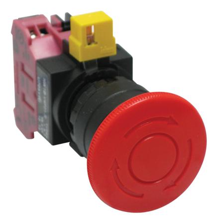 HW1B-V4F01-R Idec HW Series Twist Release Emergency Stop Push Button, Panel Mount, 22mm Cutout, 1NC, IP65