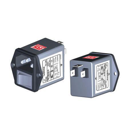 180-5260 RS PRO,6A,115/250 V Male Panel Mount IEC Inlet Filter 2 Pole,Screw