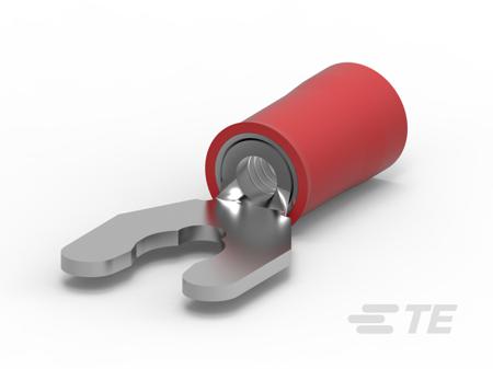 52931 TE Connectivity PIDG Series Insulated Crimp Spade Connector, 0.26mm² to 1.65mm², 22AWG to 16AWG, M5 Stud Size Nylon