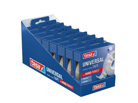 55810-00000-00 Tesa 55810 Transparent Double Sided Tape, 0.002mm Thick, 5 kg/m, Acrylic Backing, 30mm x 3m