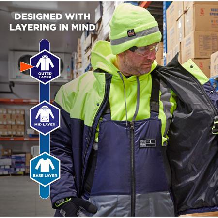 41252 Ergodyne Thermal Clothing Navy, Warm, Waterproof Jacket, S