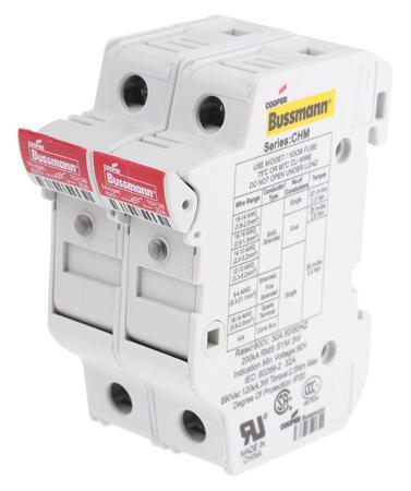 CHM2DIU Eaton 32A Rail Mount Fuse Holder for 10 x 38mm Fuse, 2P, 690V ac