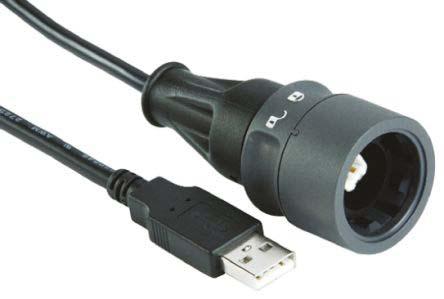 PXP6040/B/5M00 Bulgin USB 2.0, Male USB B to Male USB A, 5m