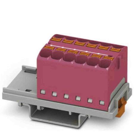 3273565 Phoenix Contact Distribution Block, 12 Way, 0.2 → 6mm², 32A, 800 V, Pink