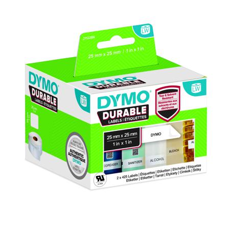 2112286 Dymo White Black Print Label Roll, 25mm Width, 25mm Height, 1700Per Roll Qty
