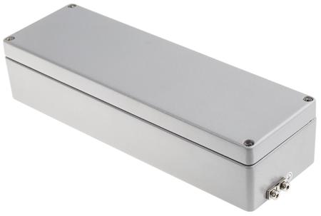 122-8924 RS PRO Grey Aluminium Enclosure, IP65, IP66, IP67, IP68, Grey Lid, 57 x 250 x 80mm