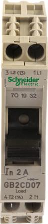 GB2CD07 Schneider Electric TeSys Thermal Magnetic Circuit Breaker - GB2 1P + N Pole 250V ac Voltage Rating DIN Rail Mount, 2A