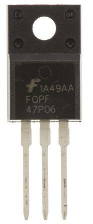 FQPF47P06 Fairchild  P-channel MOSFET, 30 A, 60 V QFET, 3-Pin TO-220F
