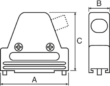 MHDVSL9-K MH Connectors MHDVSL Series Zinc Angled D Sub Backshell, 9 Way, Strain Relief