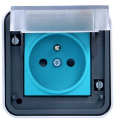 XEV080 Hager Witty Grey 1 Gang Plug Socket, 2P+T Poles, 16A, French 2P, Indoor Use