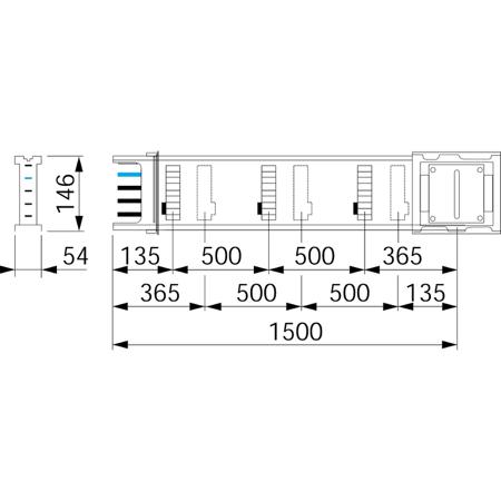 KSA400ED4156 Schneider Electric Horizontal Distribution Length, 1.5m, 400A, Canalis Series