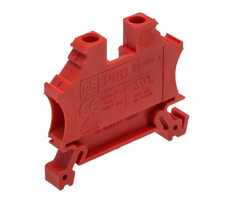 242-0493 RS PRO Red Feed Through Terminal Block, Single-Level, Cage Clamp Termination