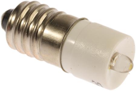 204-811 RS PRO White LED Indicator Lamp, 28V ac/dc, E10 Base, 10mm Diameter, 2070mcd
