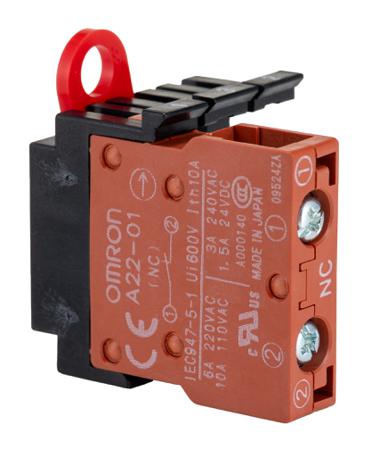 A22-01M Omron  Contact Block, For Use With A22 E-Stop