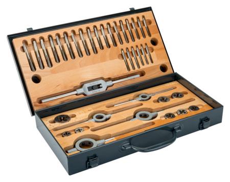 1460M/1 Bahco 37-Piece Tap & Die Set, M5 - M12 Taps, 20 mm - 38 mm Dies