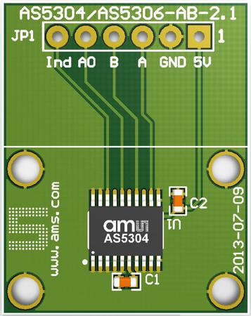 AS5304-TS_EK_AB ams OSRAM  Position Sensor Adapter Board for AS5304 AS5304