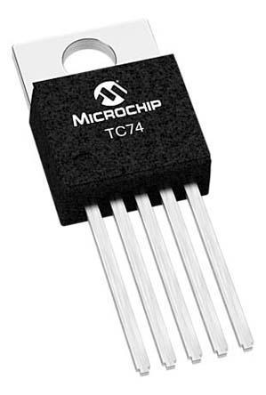 TC74A2-5.0VAT Microchip TC74A2 Series Digital Temperature Sensor, Voltage Output, Through Hole Mount, I2C, SMBus, ±2°C, 5 + Tab Pins