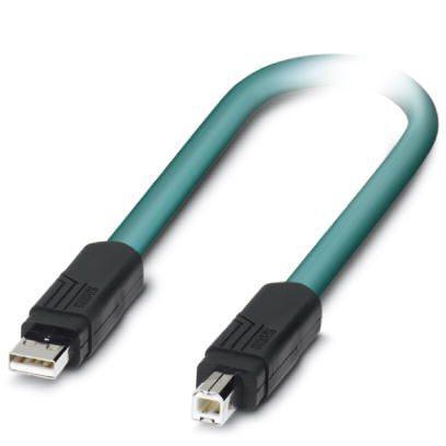 1654853 Phoenix Contact , Male USB A to Female USB B, 1m