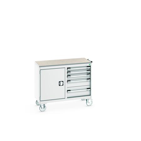41006008-16V Bott 1 Door, 5 Drawer Steel Floor Standing Cupboard, 1050 x 525 x 890mm