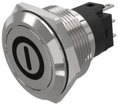 82-6151.1000.B001 EAO 82 Series Push Button Switch, Momentary, Panel Mount, 22.3mm Cutout, SPDT, 240V, IP65, IP67