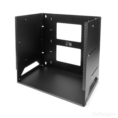 WALLSHELF8U 8U Server Rack With Steel 2-Post Frame in Black