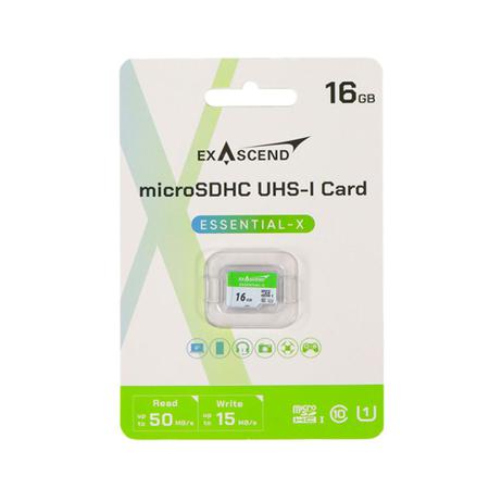 ES016GTFC1MP Exascend 16 GB MicroSDHC Micro SD Card, Class 10, UHS-1 (U1)