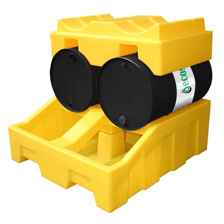 P3271208 Ecospill Ltd Polyethylene Container Rack x 795mm x 370mm, Yellow