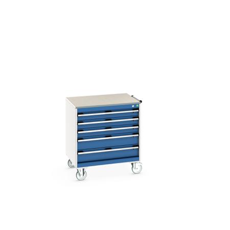 40402156-11V Bott, 5 Drawer Sheet Steel Floor Standing Storage Cabinet, 800 X 650 X 890mm