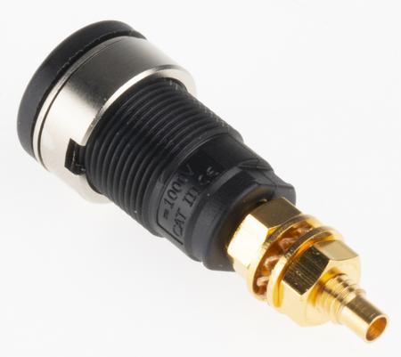 972354100 Hirschmann Test & Measurement, Black 4mm Socket, Gold Plated, 1kV, 32A