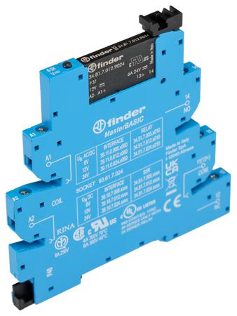 39.10.7.012.9024 Finder Series 39 Series Solid State Interface Relay, 13.2 V dc Control, 6 A Load, DIN Rail Mount