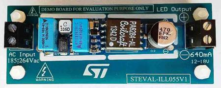 STEVAL-ILL055V1 STMicroelectronics , STEVAL LED Driver Evaluation Board for HVLED815PF for High Power LED