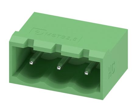 1923872 Phoenix Contact, 5.08mm Pitch, MSTBA 2.5 HC/ 3-G-5.08, 3 Way, Pluggable Terminal Block, Header, Solder Termination,