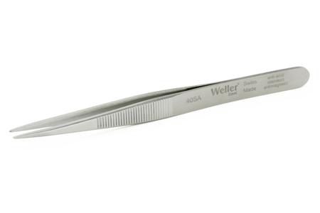40SA Erem by Weller 110 mm, Anti-Magnetic Stainless Steel, Straight; Rounded, Anti-Acid Tweezers