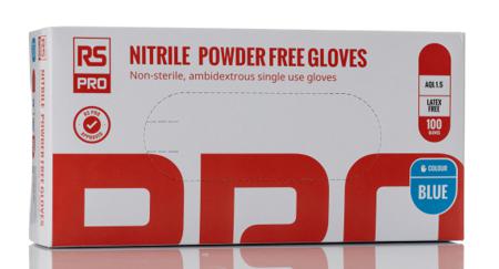 124-2032 RS Pro Blue Nitrile Gloves size 7.5 - M Powder-Free x 100