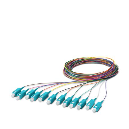 1208111 Phoenix Contact SC x 12 to Unterminated Multi Mode Fibre Optic Cable, 50/125μm, 2.5m