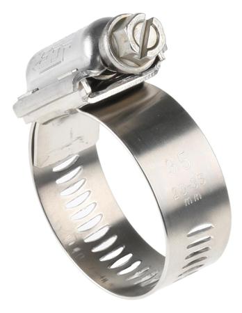 HTM35P HI-TORQUE Stainless Steel Slotted Hex Worm Drive, 16mm Band Width, 20 → 35mm ID