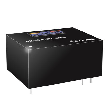 RAC04-3-3SK-277 Recom, AC-DC Converter, 3.3 → 24 V dc 6-Pin, Standard RAC04-3.3SK/277