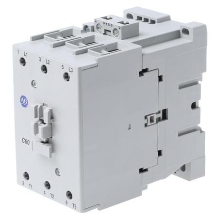 100-C60DJ00 Allen Bradley 100 Series 100C Contactor, 24 V dc Coil, 3-Pole, 60 A, 32 kW, 3NO, 690 V ac