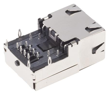 1888250-2 TE Connectivity Cat5 8P8C Way Right Angle Through Hole STP RJ45 Connector Female