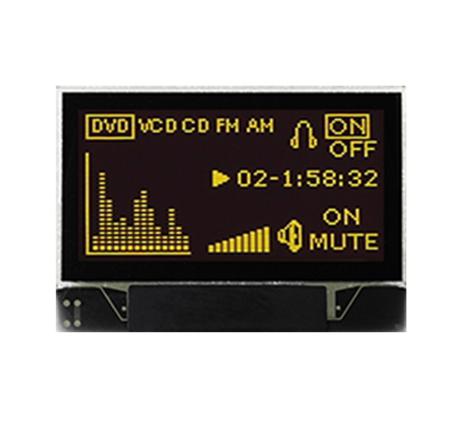 MDOG128064N4V-YM Midas 0.96in Yellow Passive matrix OLED Display 256 x 64pixels COG I2C, Parallel, SPI Interface