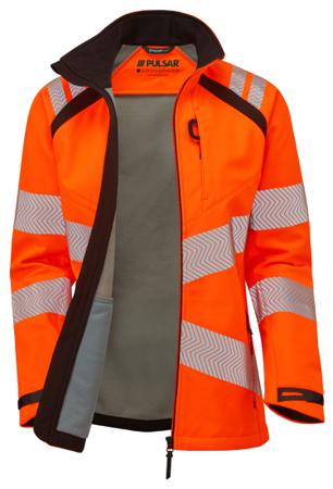 LFE966-22 PULSAR LFE966 Orange Women Hi Vis Softshell Jacket, 22