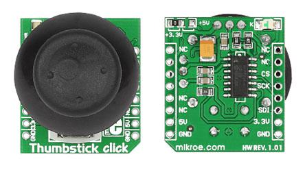 MIKROE-1627 MikroElektronika Thumbstick Joystick mikroBus Click Board