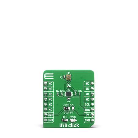 MIKROE-4145 MikroElektronika UVB Click Ultraviolet (UV) Sensor MikroBus Click Board for GUVB-C31SM