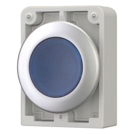 182940 M30C-FDL-B Eaton RMQ Titan M30 Series Blue Momentary Push Button, 30mm Cutout, IP67