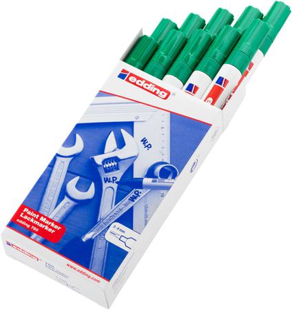 RS-4-750004 Edding Green 2 → 4mm Medium Tip Paint Marker Pen for use with Glass, Metal, Plastic, Wood