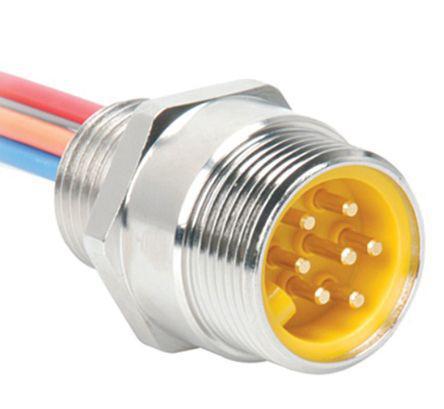 RSFV-76-1M-14-5-NPT Turck RSFV Series, 7 Pole Panel Mount Connector Socket, IP68, Male Contacts, Threaded Mating