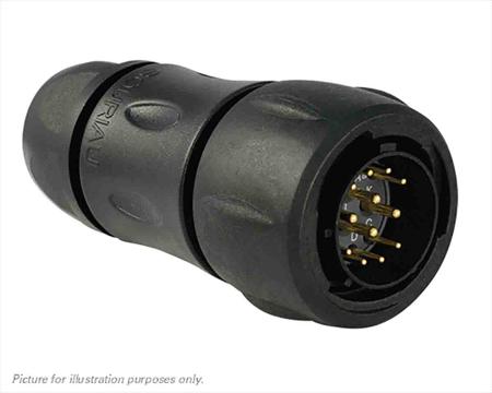 UTS6JC14E12P Souriau Sunbank by Eaton, UTS 12 Way Cable Mount MIL Spec Circular Connector Plug, Pin Contacts,Shell Size 14, Bayonet,